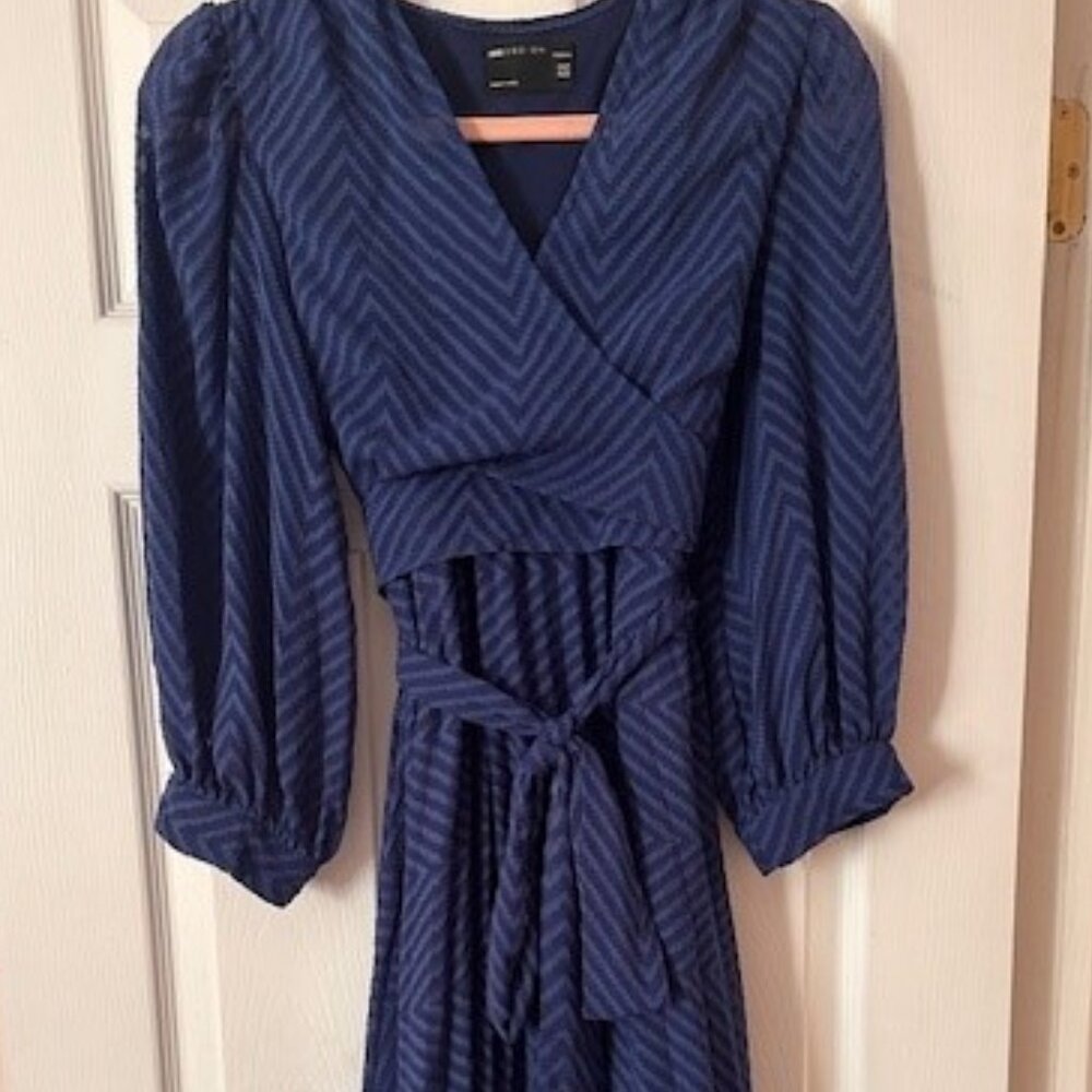 Blue Maternity Wrap Dress